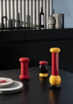 Alessi Sottsass Grinder, Large, Black - Red - Yellow -Kitchenware Shop 07 Alessi MP0210 ES18 ES19 V