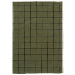 Ferm LIVING Hale Tea Towel, Green - Black