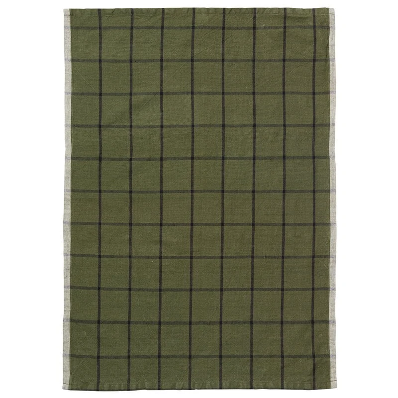 Ferm LIVING Hale Tea Towel, Green - Black 3 Ferm LIVING Hale Tea Towel, Green - Black