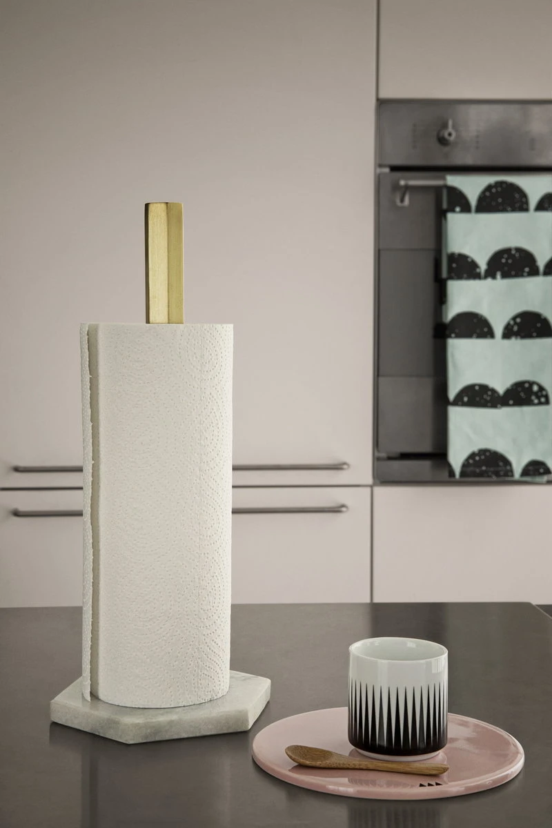 Ferm LIVING Hexagon Paper Towel Stand, Brass 4 Ferm LIVING Hexagon Paper Towel Stand, Brass - Image 2