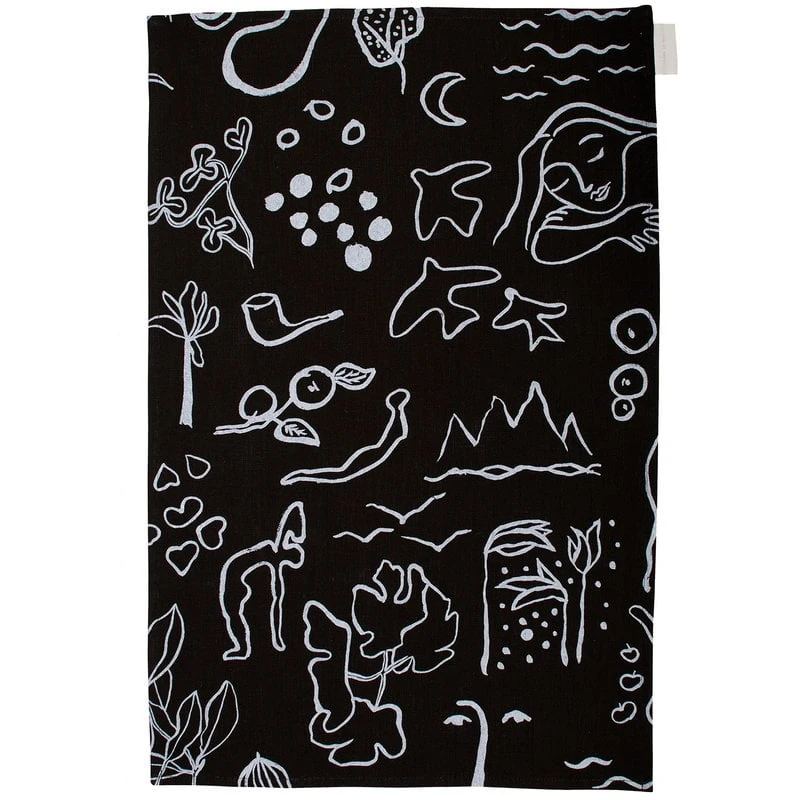 Saana Ja Olli Onnenmaa Tea Towel/placemat, Black 3 Saana Ja Olli Onnenmaa Tea Towel/placemat, Black