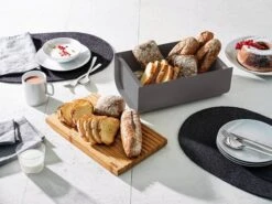Alessi Mattina Breadbox, Dark Grey -Kitchenware Shop BG03 DG amb 1