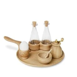 Kay Bojesen Menageri Salt Cellar With Spoon, Oak -Kitchenware Shop KB 39107 4 1
