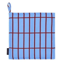 Marimekko Pieni Tiiliskivi Pot Holder, Light Blue - Reddish Brown