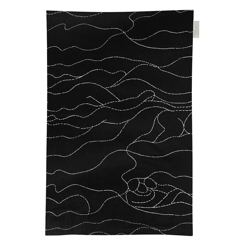 Saana Ja Olli Rakkauden Meri Tea Towel/place Mat, Black - White 3 Saana Ja Olli Rakkauden Meri Tea Towel/place Mat, Black - White