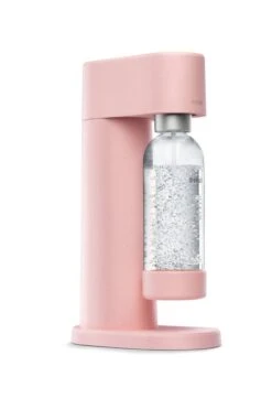 Mysoda Woody Sparkling Water Maker, Pink 9 Mysoda Woody Sparkling Water Maker, Pink -Kitchenware Shop Woody pink side bottle attached