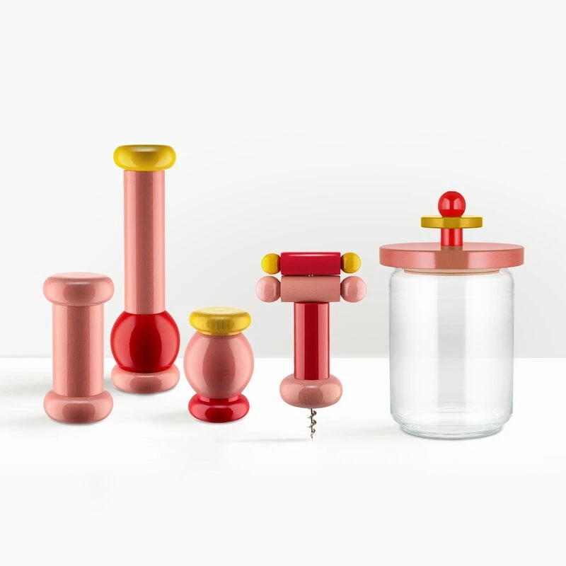 Alessi Sottsass Grinder, Large, Red - Pink - Yellow 4 Alessi Sottsass Grinder, Large, Red - Pink - Yellow - Image 2