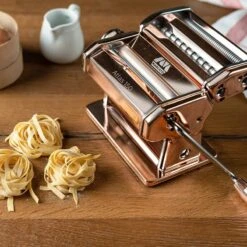 Marcato Atlas 150 Pasta Maker, Copper -Kitchenware Shop maracato atlas 150 copper lifestyle borough kitchen 1296x