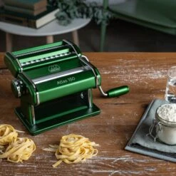 Marcato Atlas 150 Pasta Maker, Green -Kitchenware Shop marcato atlas green pasta maker in use borough kitchen ba7f70d7 de32 4ae0 b38d 184b204680fe 1296x
